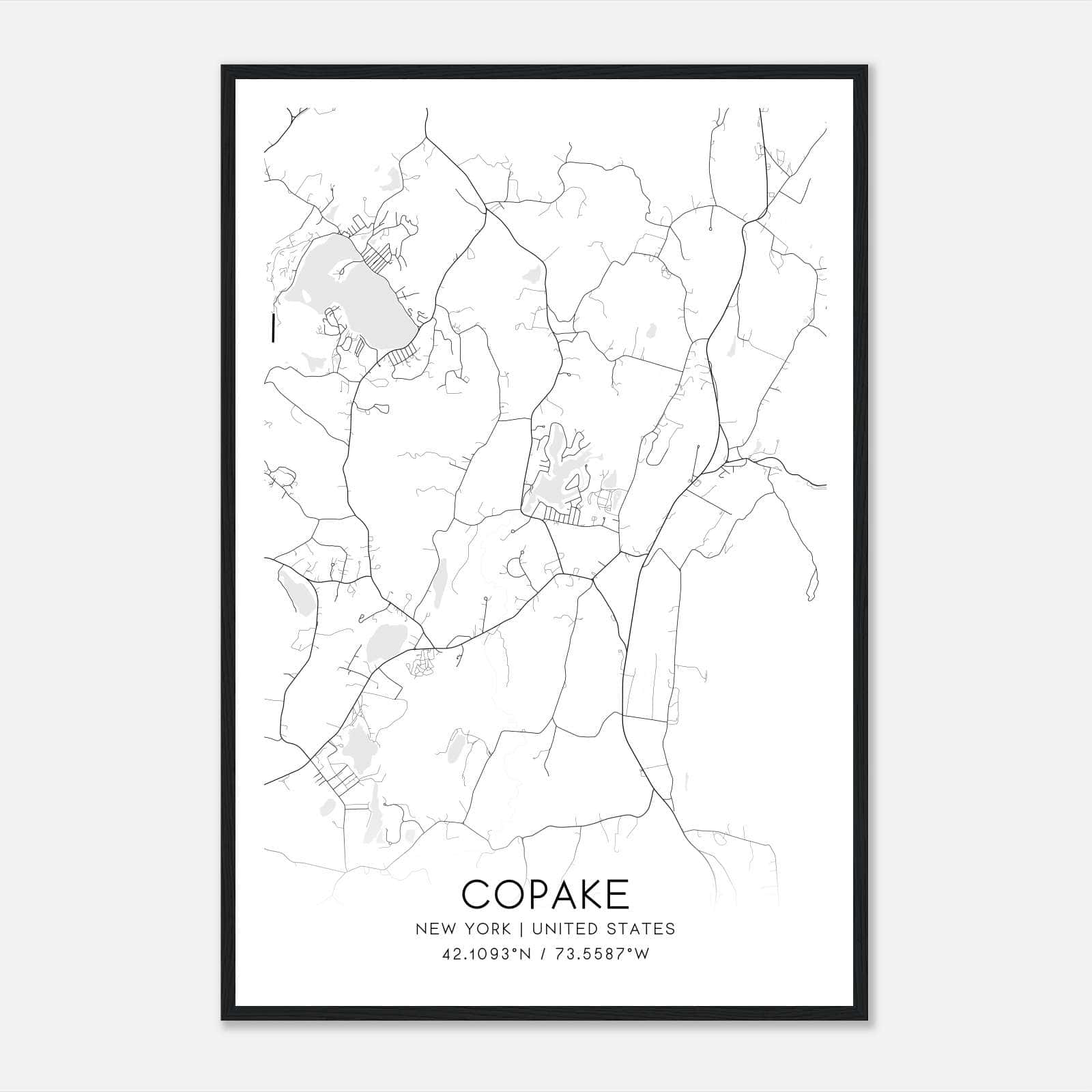 Copake New York Map Poster, Modern Home Decor Wall Art Print Copake New York Map Poster, Modern Home Decor Wall Art Print