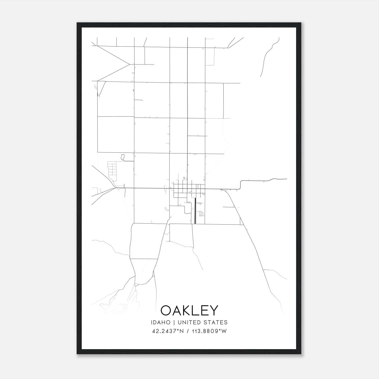 Oakley Idaho Map Poster, Modern Home Decor Wall Art Print Oakley Idaho Map Poster, Modern Home Decor Wall Art Print