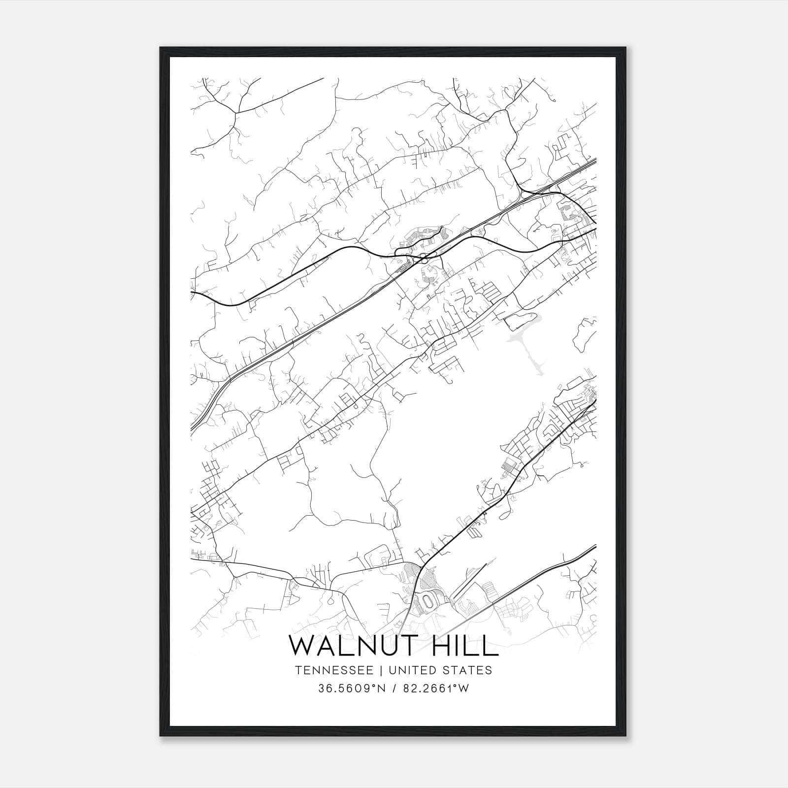 Walnut Hill Tennessee Map Poster, Modern Home Decor Wall Art Print Walnut Hill Tennessee Map Poster, Modern Home Decor Wall Art Print