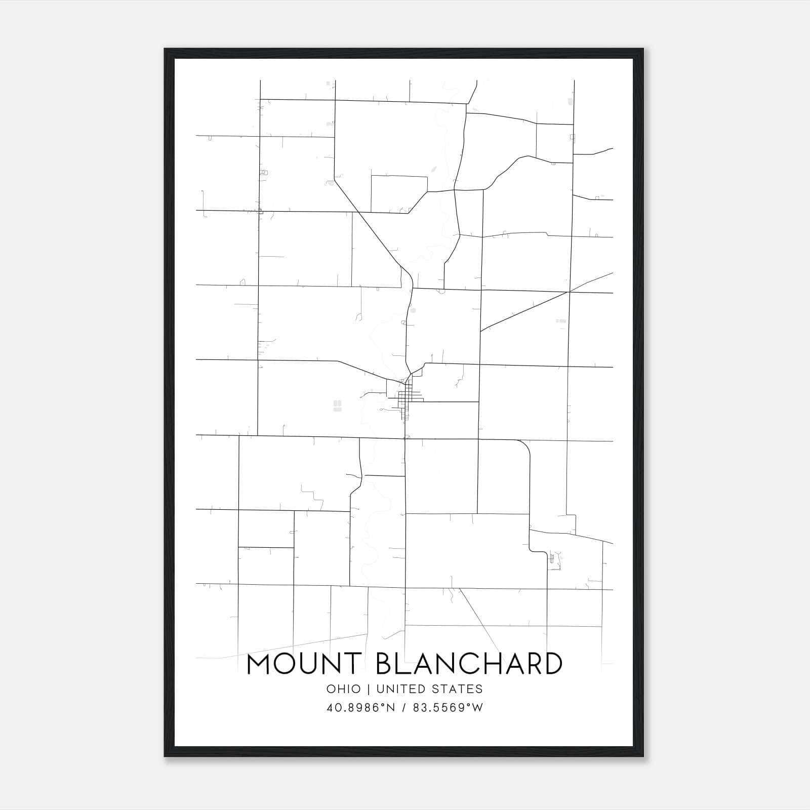 Mount Blanchard Ohio Map Poster, Modern Home Decor Wall Art Print Mount Blanchard Ohio Map Poster, Modern Home Decor Wall Art Print