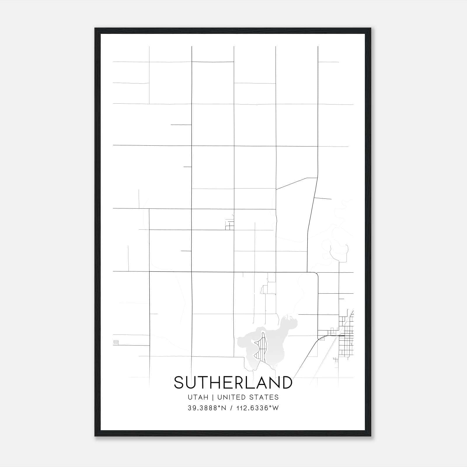 Sutherland Utah Map Poster, Modern Home Decor Wall Art Print Sutherland Utah Map Poster, Modern Home Decor Wall Art Print