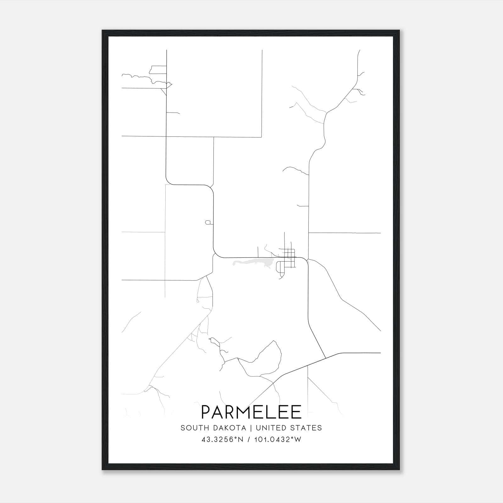 Parmelee South Dakota Map Poster, Modern Home Decor Wall Art Print Parmelee South Dakota Map Poster, Modern Home Decor Wall Art Print