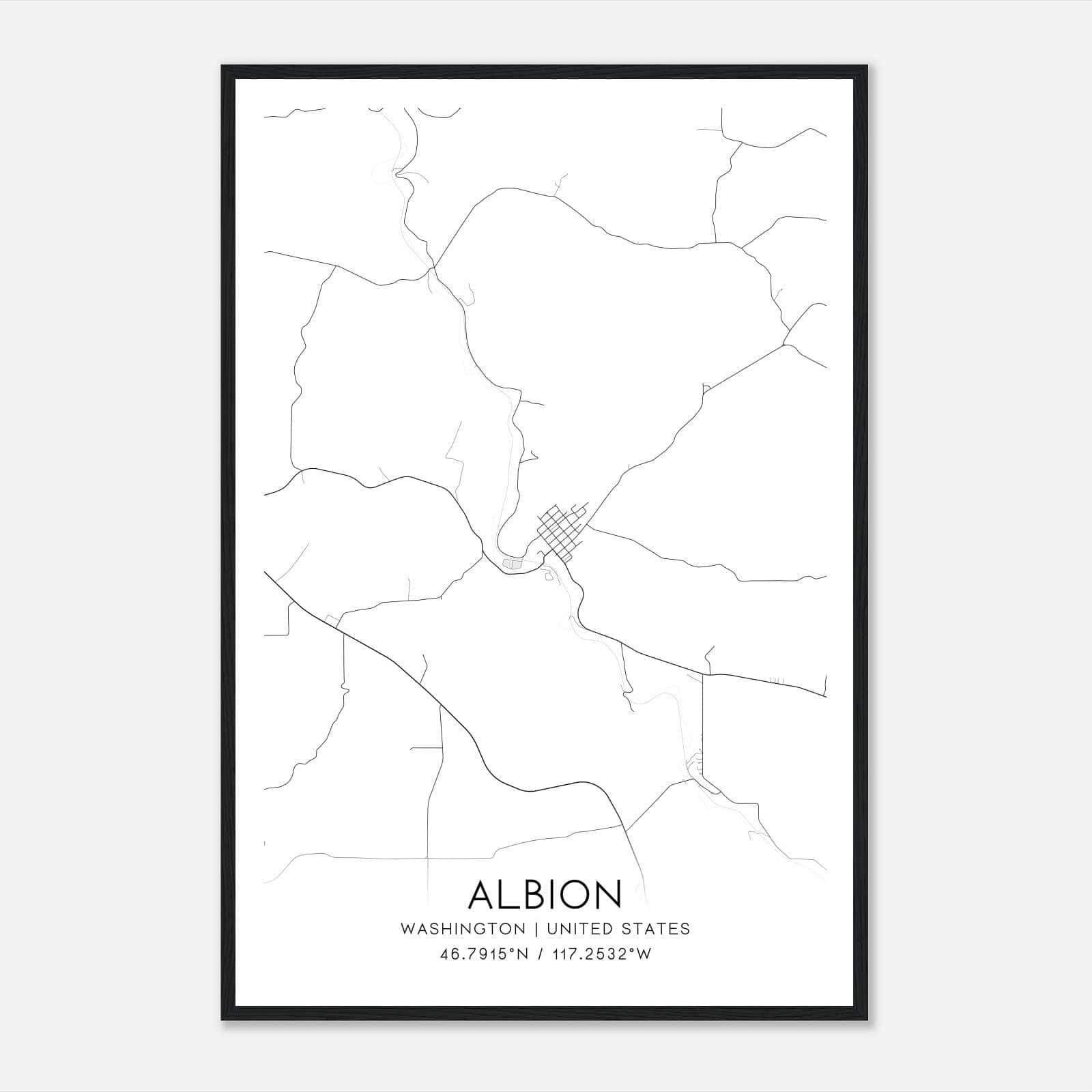 Albion Washington Map Poster, Modern Home Decor Wall Art Print Albion Washington Map Poster, Modern Home Decor Wall Art Print
