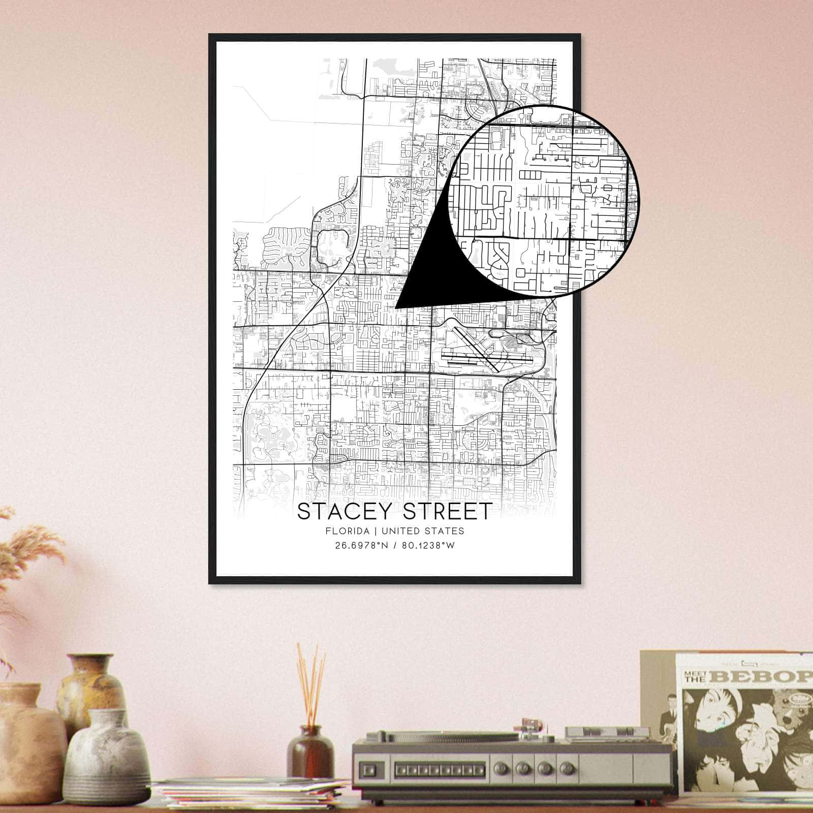 Deerfield Kansas Map Poster, Modern Home Decor Wall Art Print (Copy)