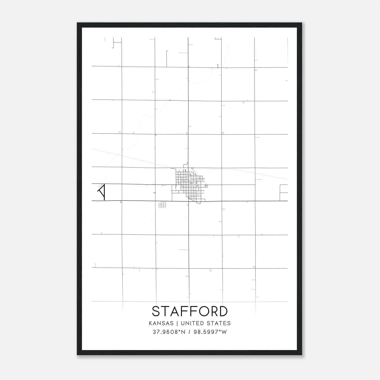 Stafford Kansas Map Poster, Modern Home Decor Wall Art Print Stafford Kansas Map Poster, Modern Home Decor Wall Art Print