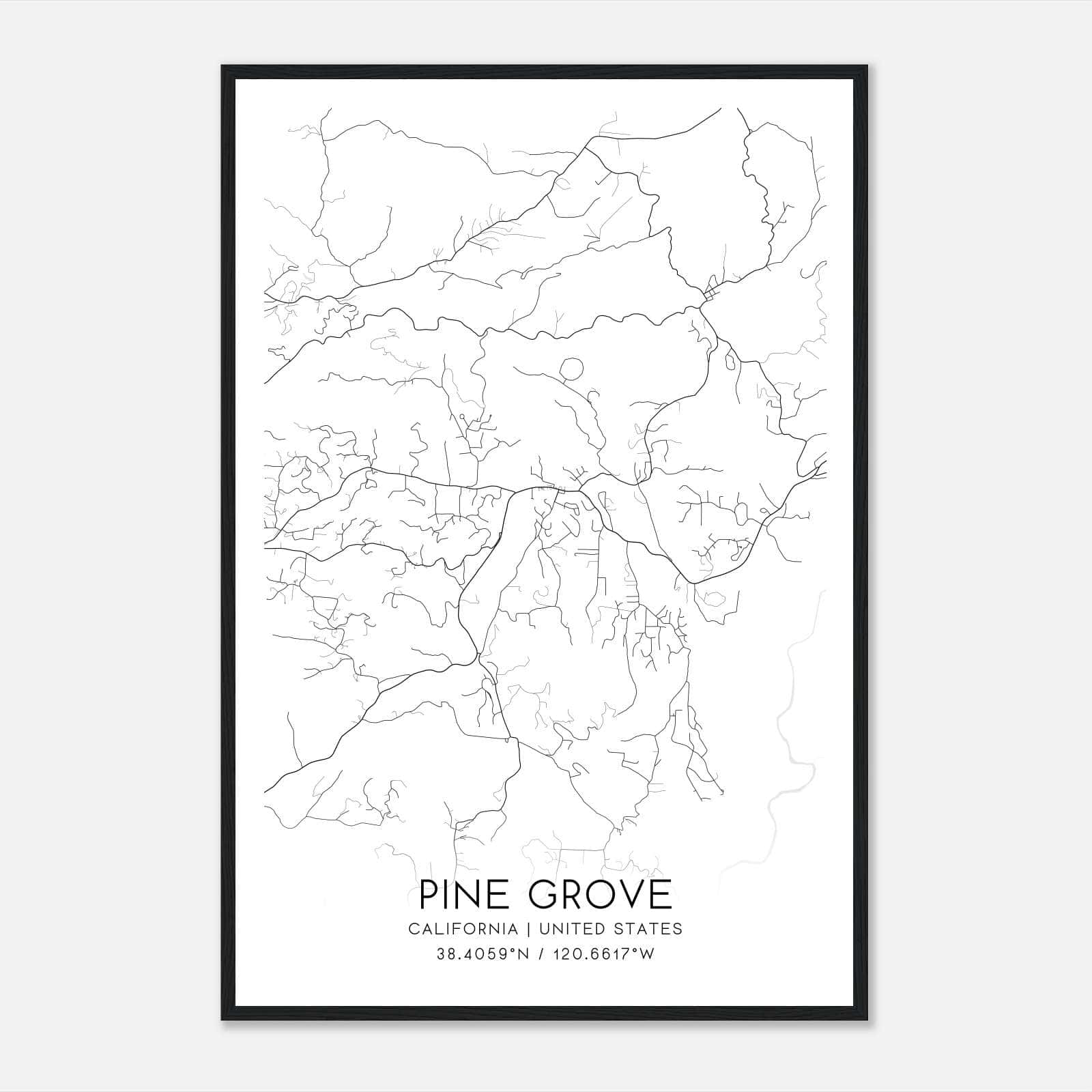Pine Grove California Map Poster, Modern Home Decor Wall Art Print Pine Grove California Map Poster, Modern Home Decor Wall Art Print
