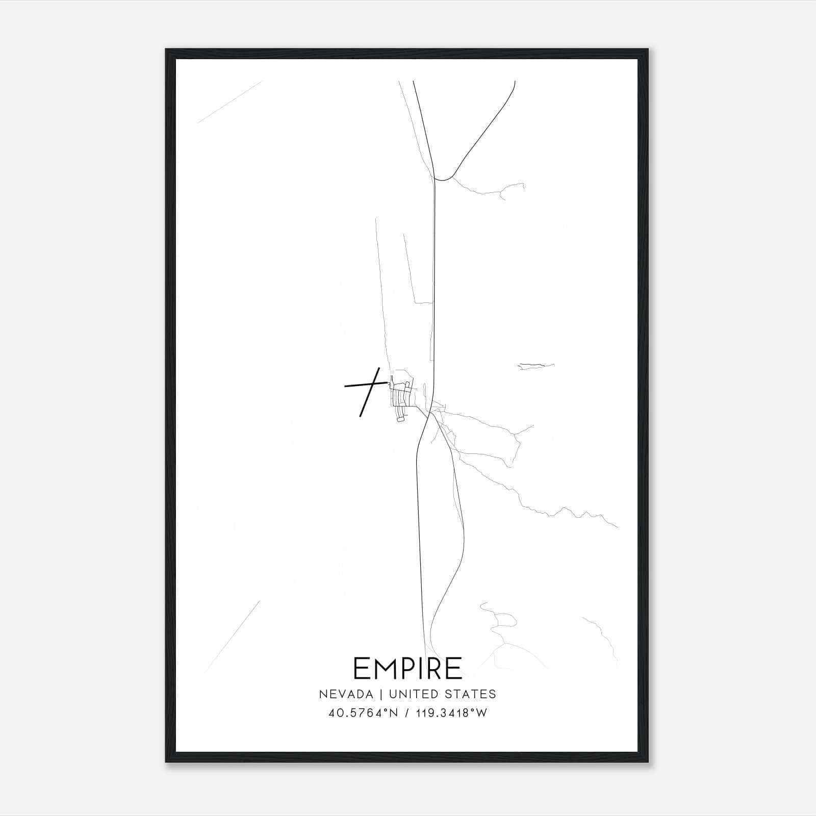 Empire Nevada Map Poster, Modern Home Decor Wall Art Print Empire Nevada Map Poster, Modern Home Decor Wall Art Print