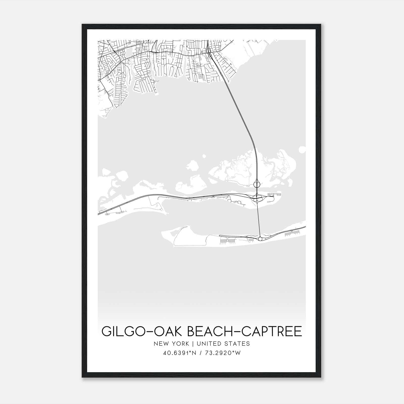 Gilgo-Oak Beach-Captree New York Map Poster, Modern Home Decor Wall Art Print Gilgo-Oak Beach-Captree New York Map Poster, Modern Home Decor Wall Art Print