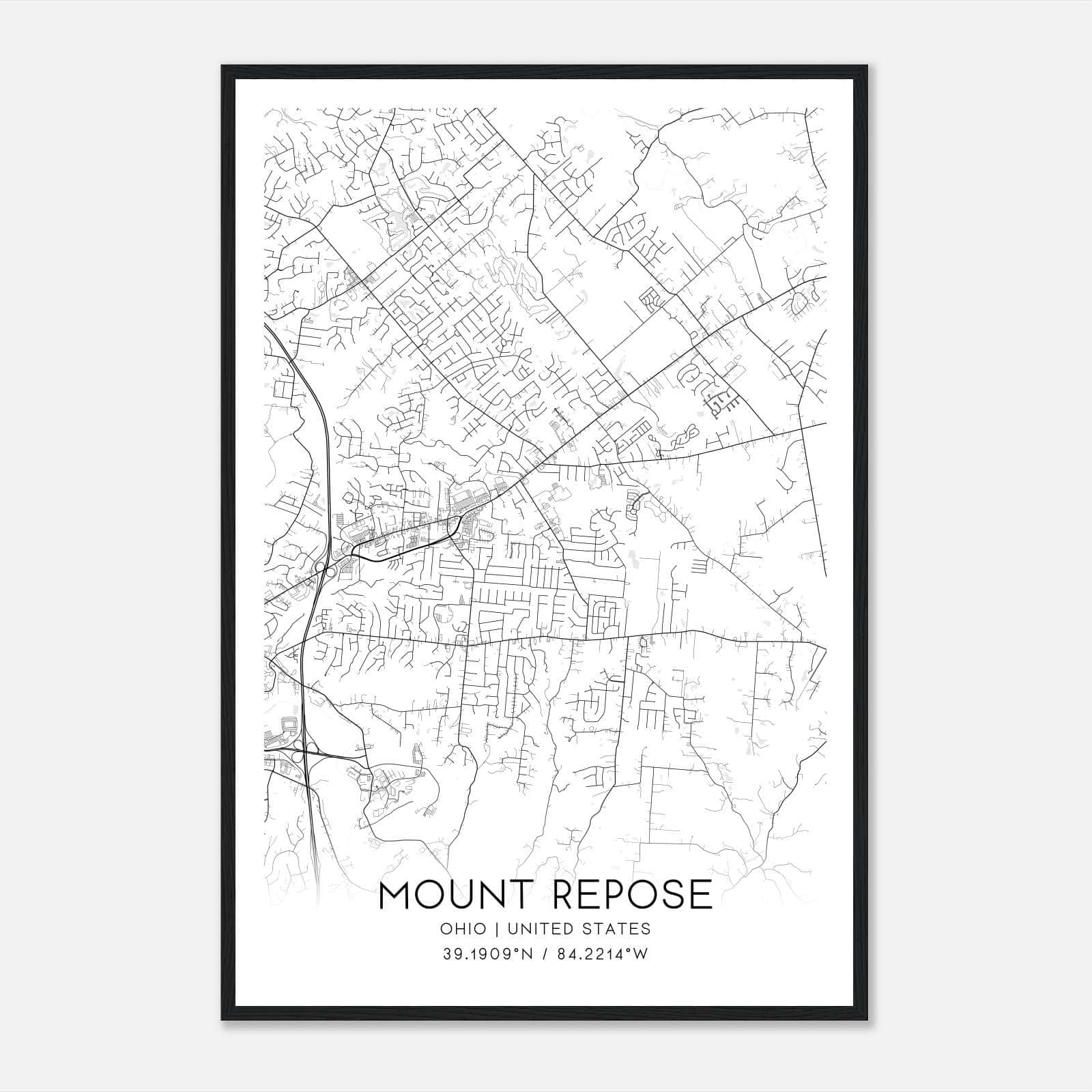 Mount Repose Ohio Map Poster, Modern Home Decor Wall Art Print Mount Repose Ohio Map Poster, Modern Home Decor Wall Art Print