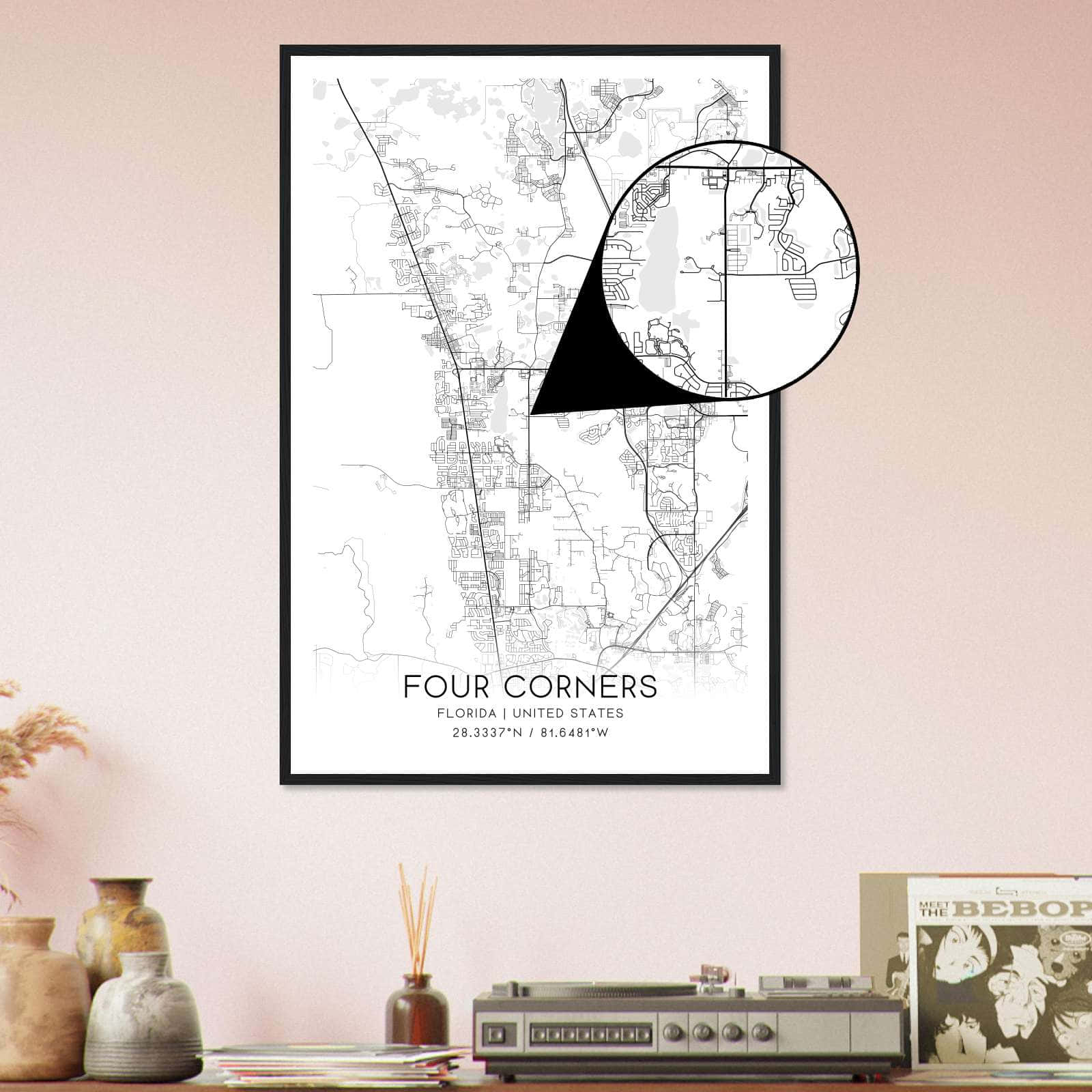 Deerfield Kansas Map Poster, Modern Home Decor Wall Art Print (Copy)