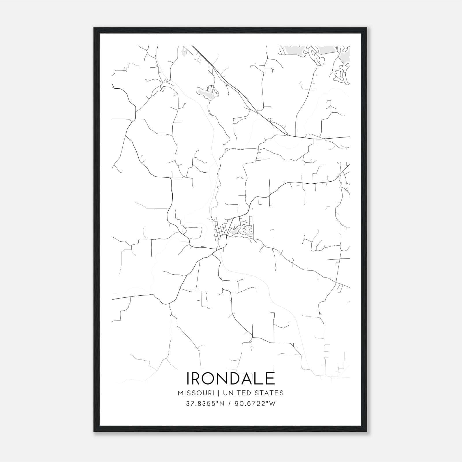 Irondale Missouri Map Poster, Modern Home Decor Wall Art Print Irondale Missouri Map Poster, Modern Home Decor Wall Art Print