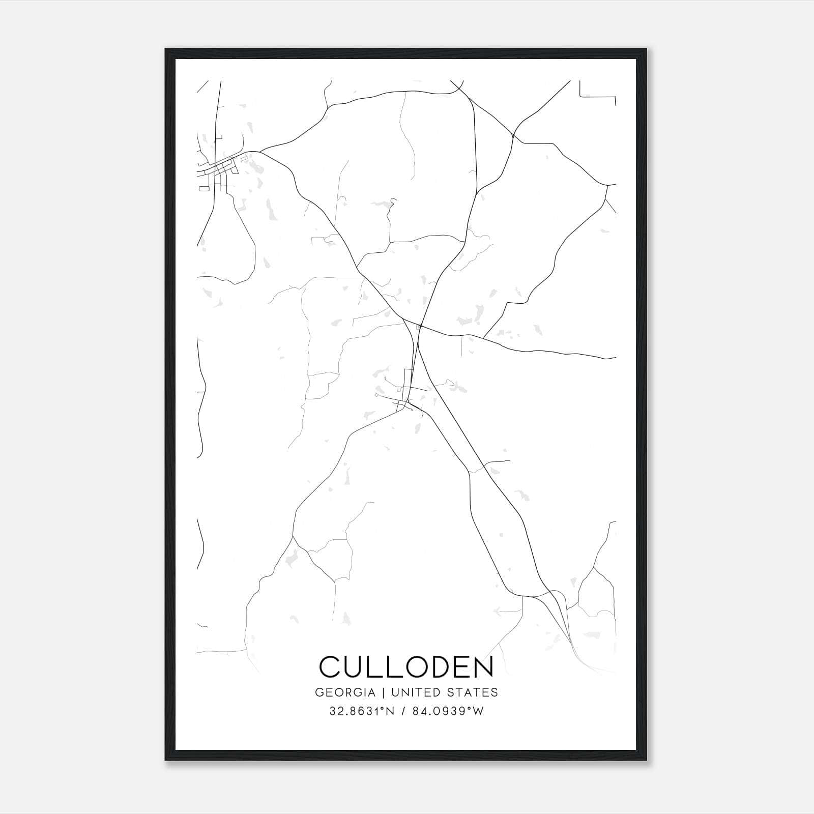 Culloden Georgia Map Poster, Modern Home Decor Wall Art Print Culloden Georgia Map Poster, Modern Home Decor Wall Art Print