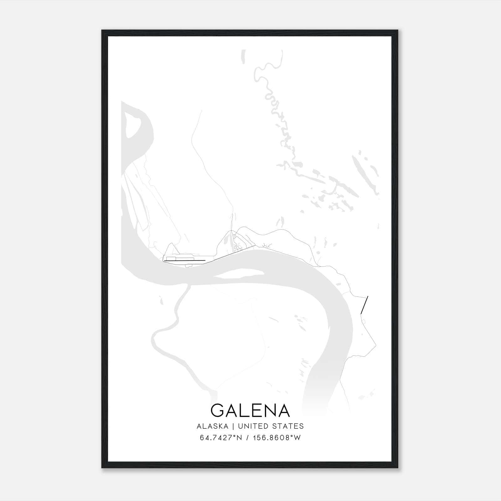 Galena Alaska Map Poster, Modern Home Decor Wall Art Print Galena Alaska Map Poster, Modern Home Decor Wall Art Print