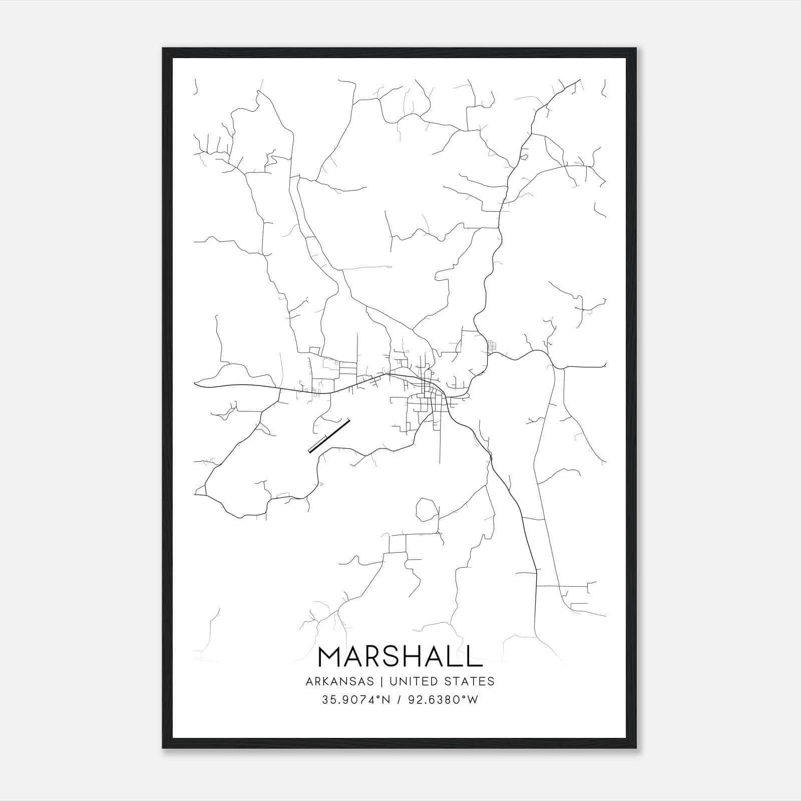 Marshall Arkansas Map Poster, Modern Home Decor Wall Art Print Marshall Arkansas Map Poster, Modern Home Decor Wall Art Print