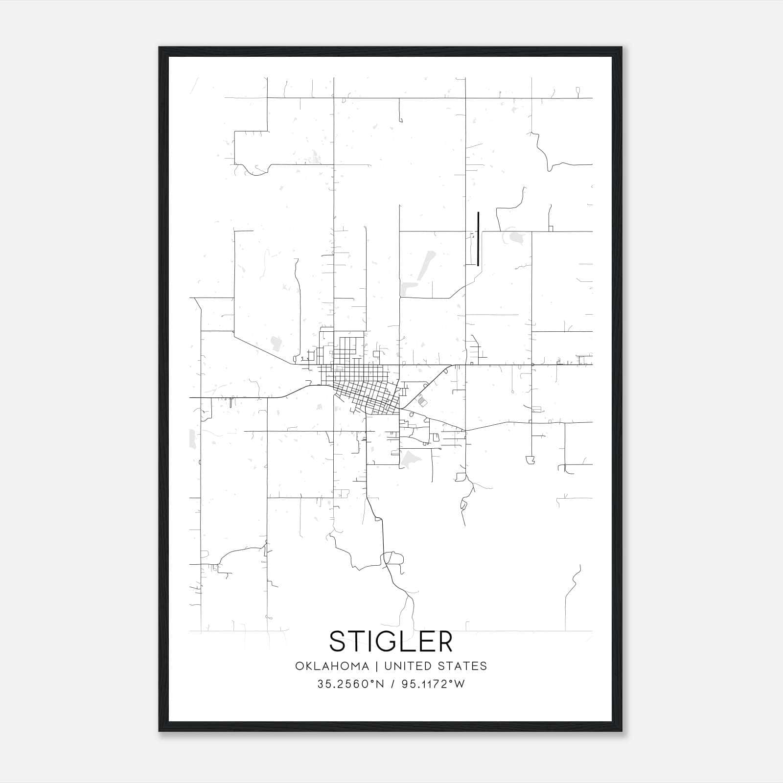 Stigler Oklahoma Map Poster, Modern Home Decor Wall Art Print Stigler Oklahoma Map Poster, Modern Home Decor Wall Art Print