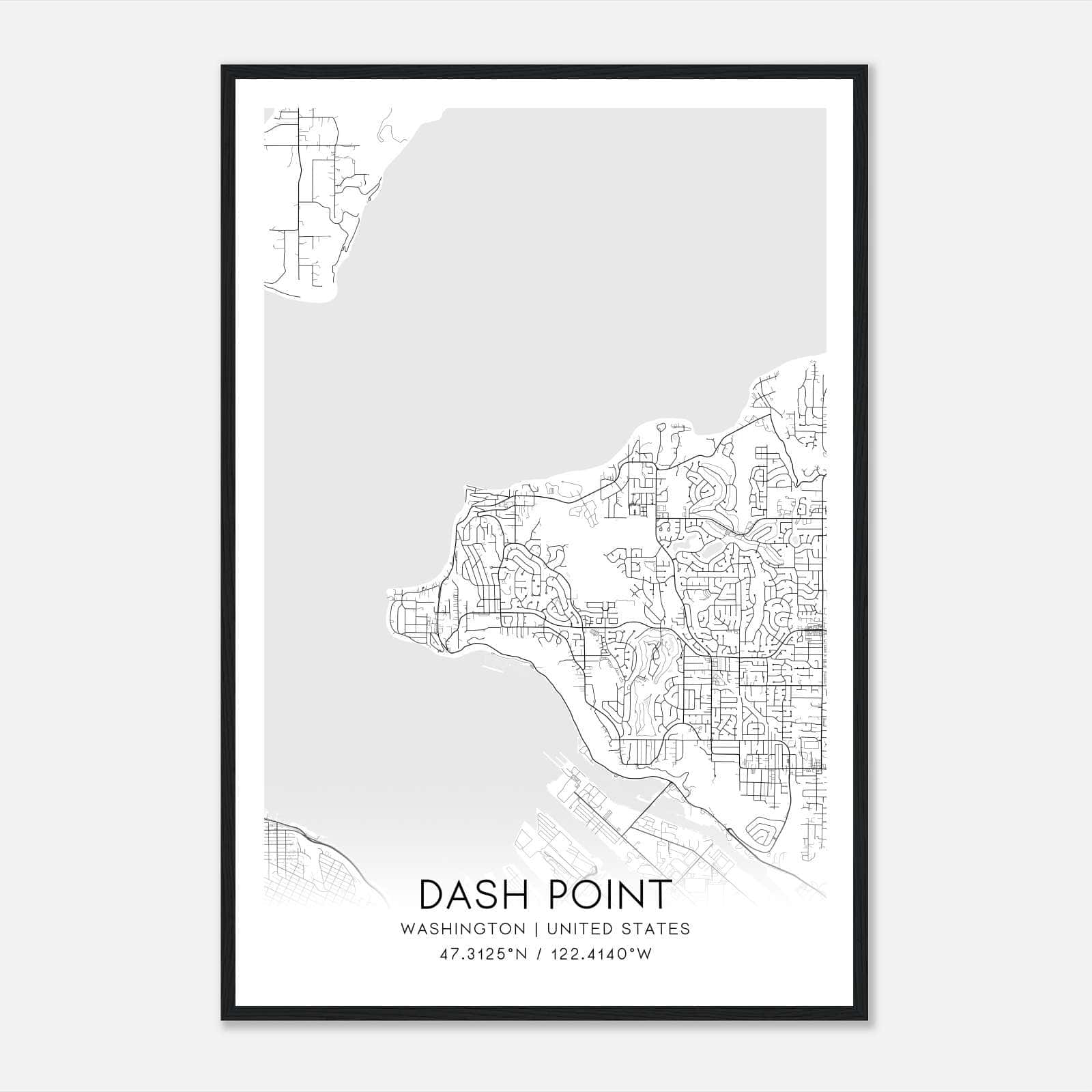 Dash Point Washington Map Poster, Modern Home Decor Wall Art Print Dash Point Washington Map Poster, Modern Home Decor Wall Art Print