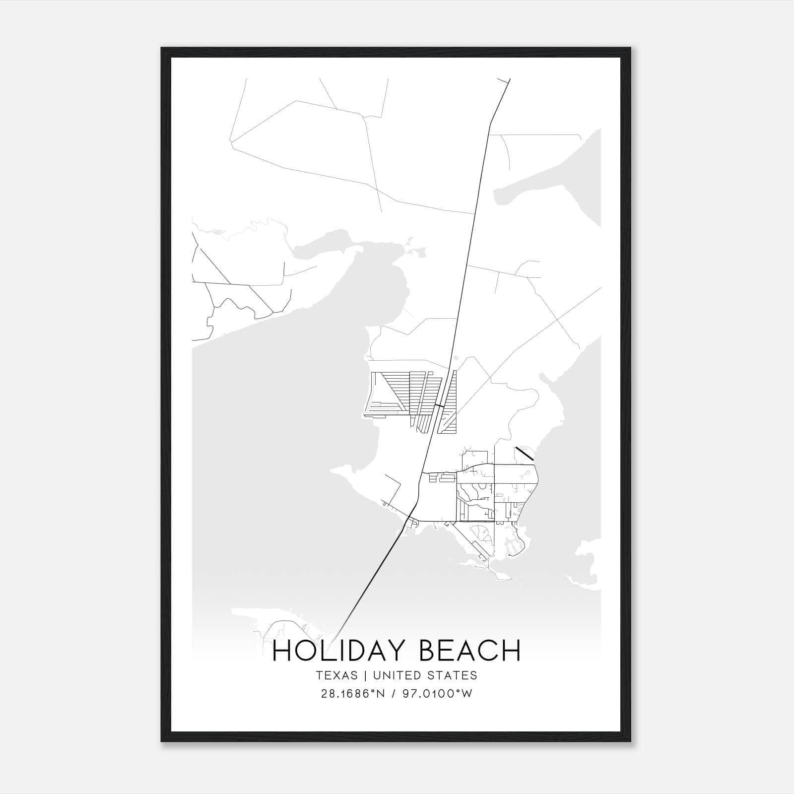Holiday Beach Texas Map Poster, Modern Home Decor Wall Art Print Holiday Beach Texas Map Poster, Modern Home Decor Wall Art Print