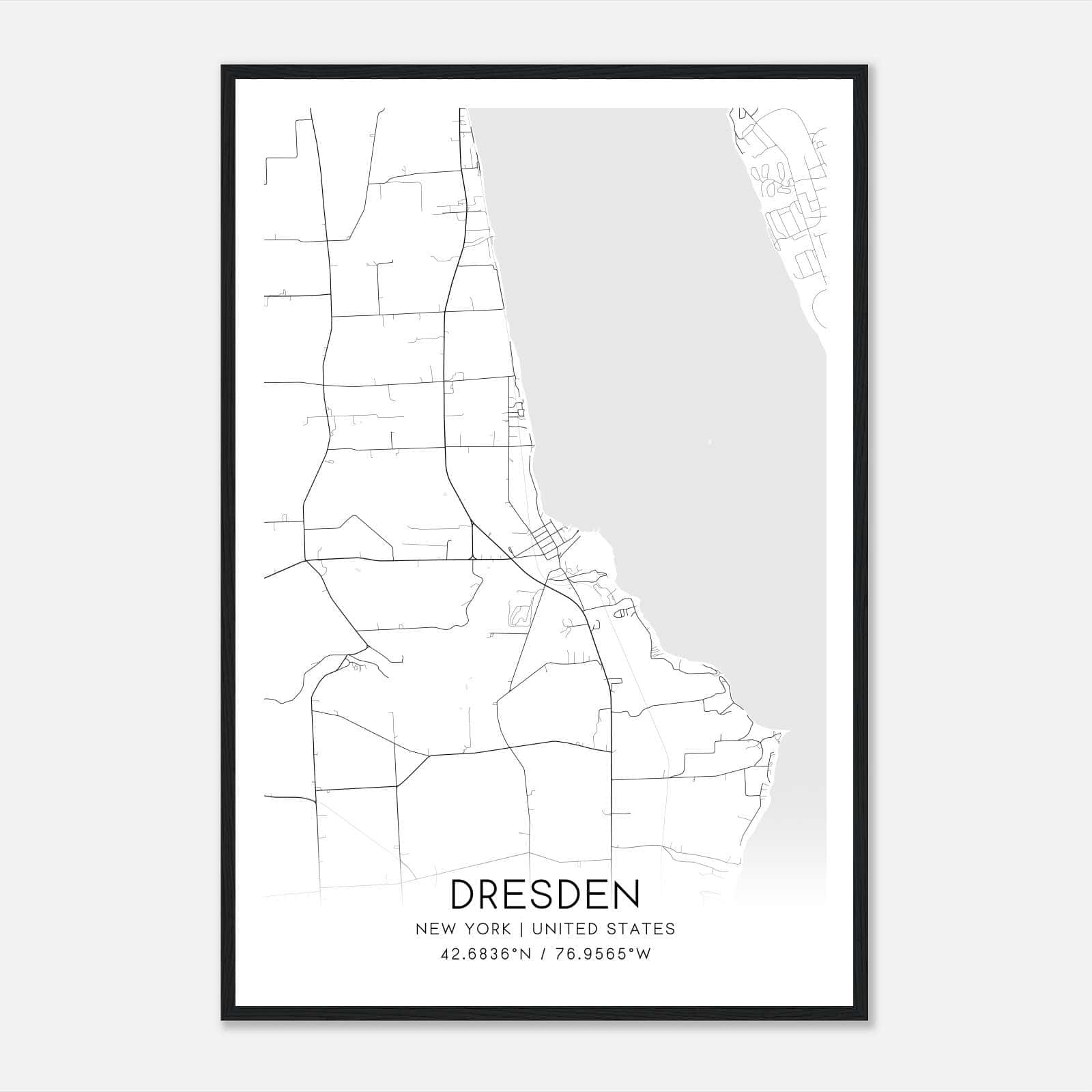 Dresden New York Map Poster, Modern Home Decor Wall Art Print Dresden New York Map Poster, Modern Home Decor Wall Art Print