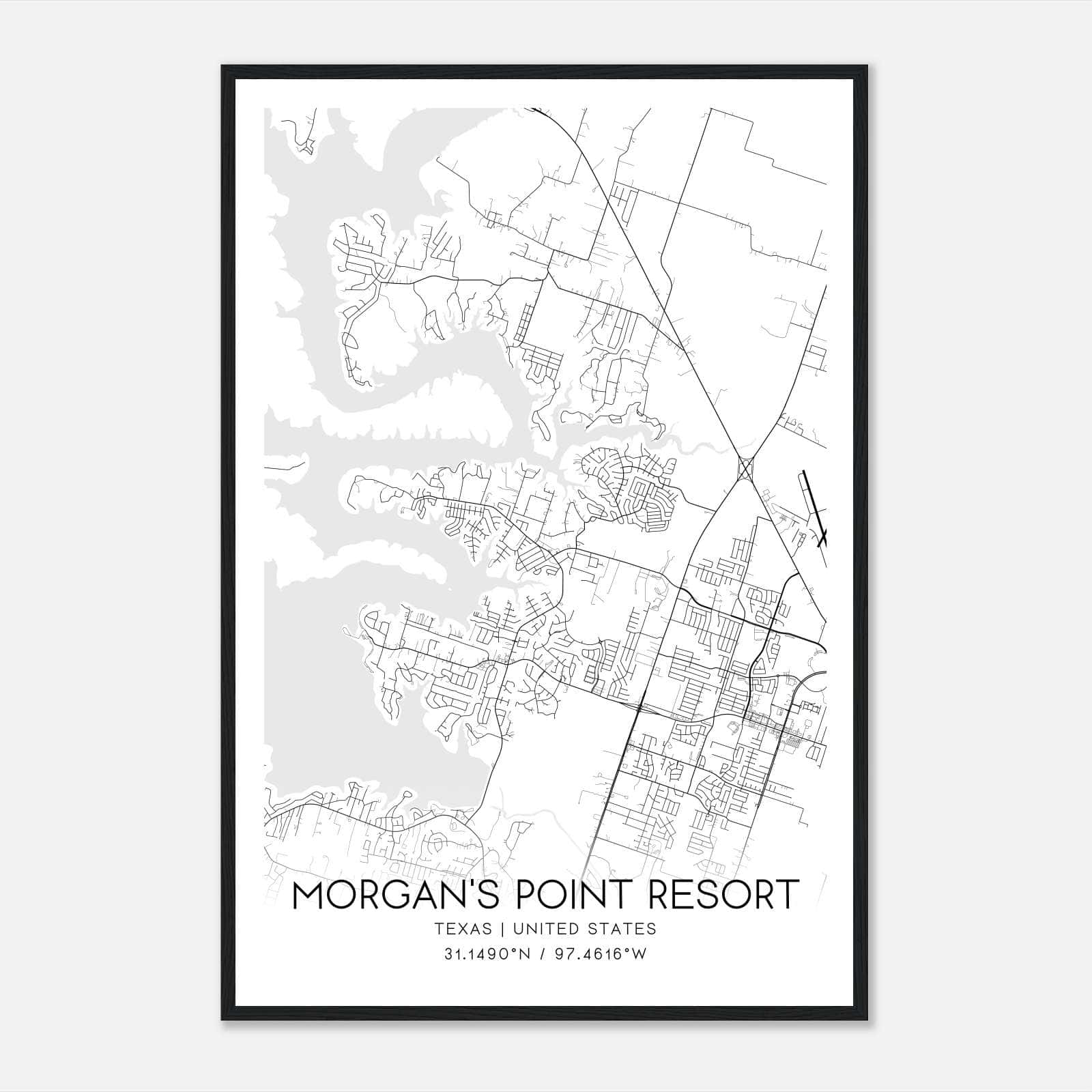 Morgan’s Point Resort Texas Map Poster, Modern Home Decor Wall Art Print Morgan’s Point Resort Texas Map Poster, Modern Home Decor Wall Art Print