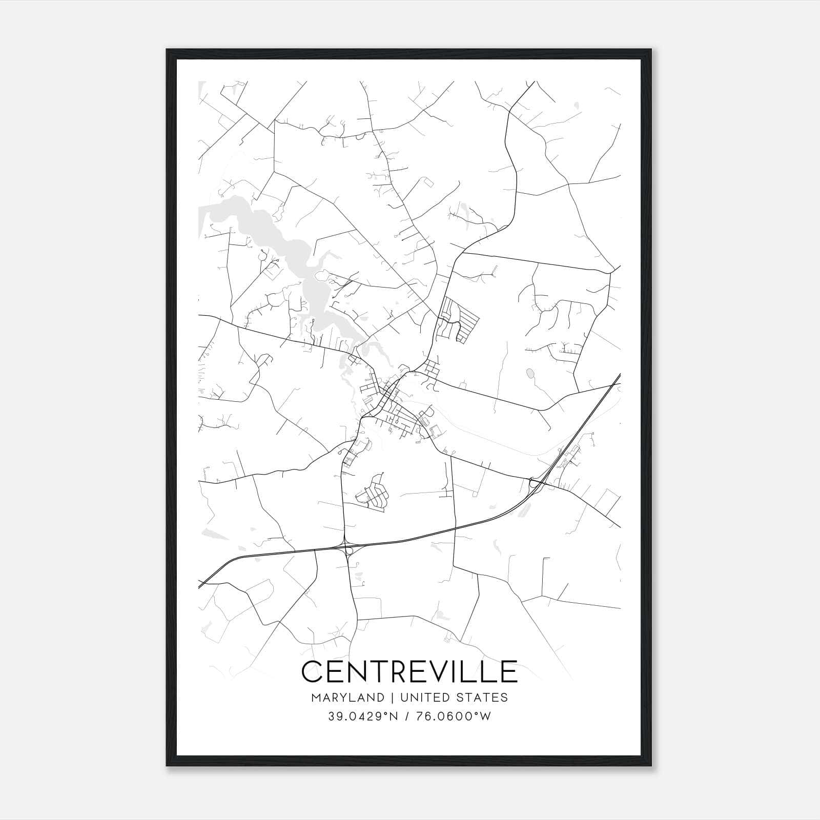 Centreville Maryland Map Poster, Modern Home Decor Wall Art Print Centreville Maryland Map Poster, Modern Home Decor Wall Art Print