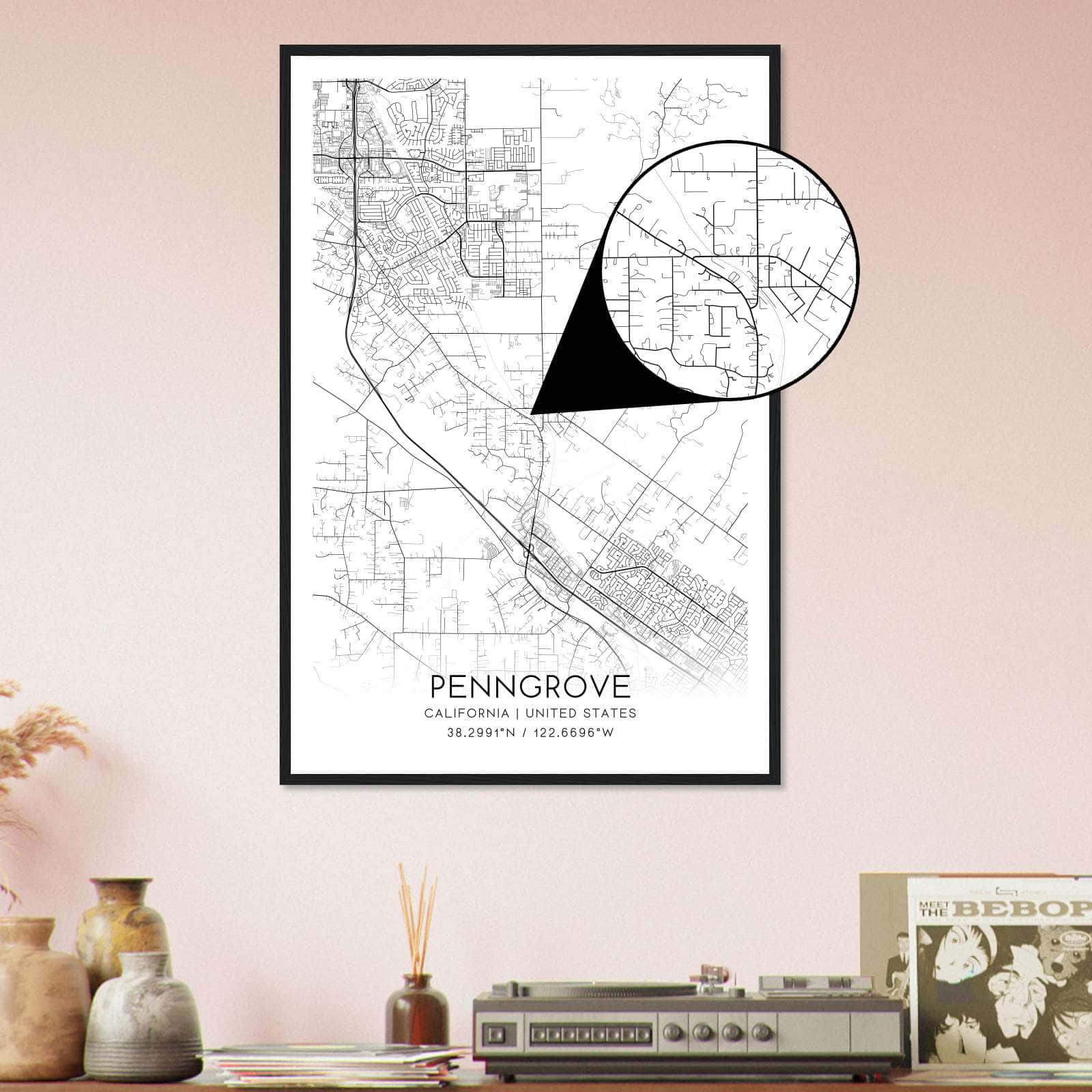 Deerfield Kansas Map Poster, Modern Home Decor Wall Art Print (Copy)