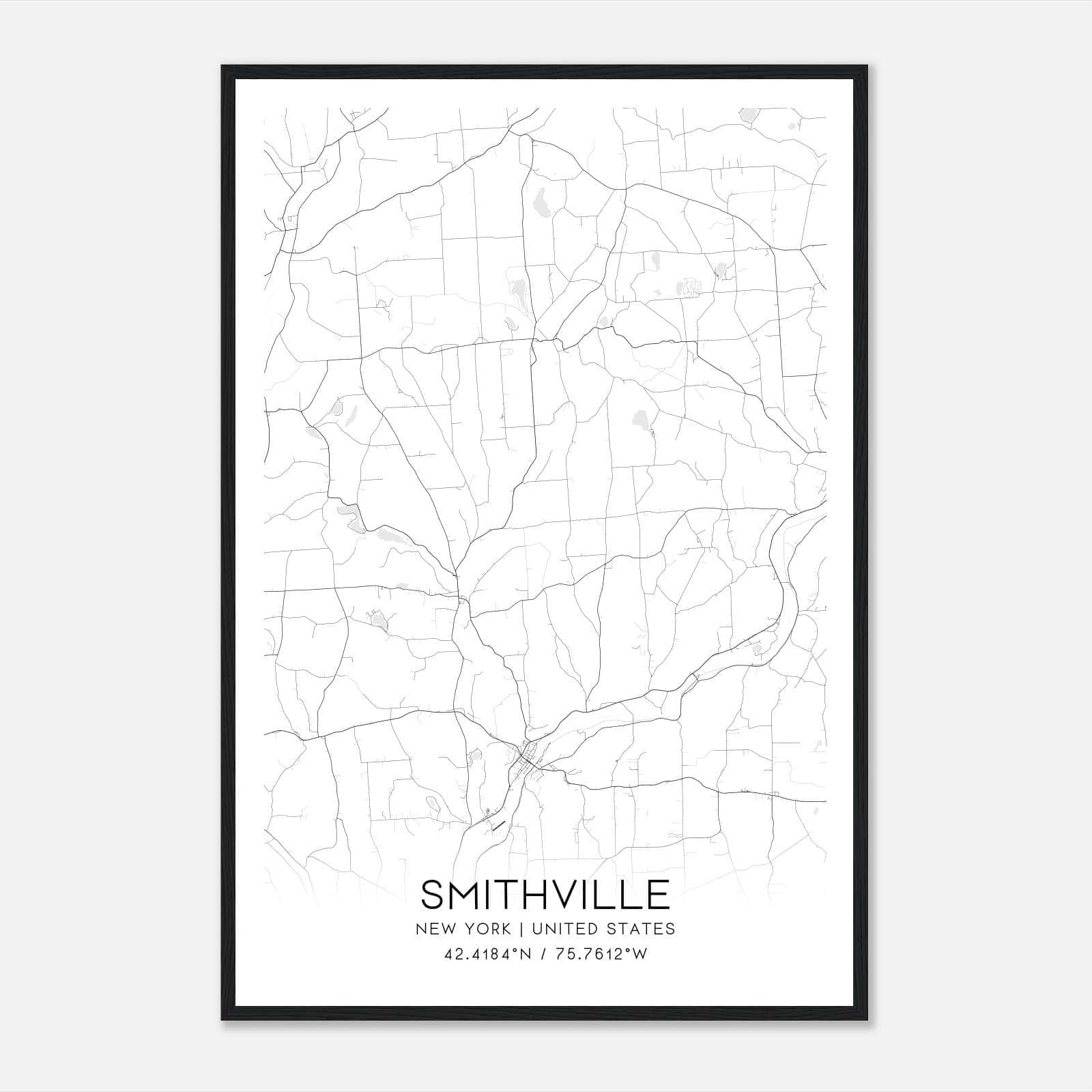 Smithville New York Map Poster, Modern Home Decor Wall Art Print Smithville New York Map Poster, Modern Home Decor Wall Art Print