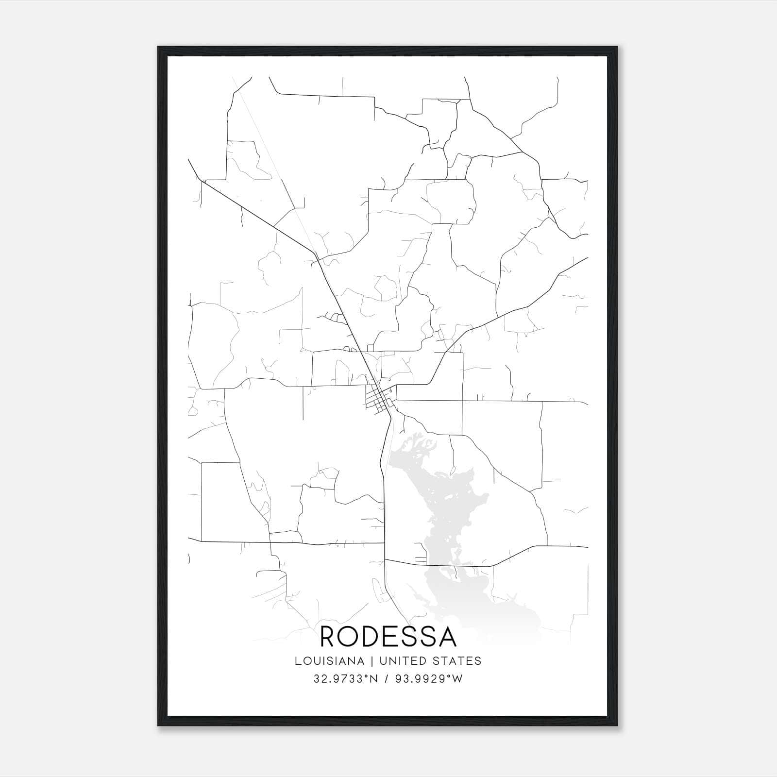 Rodessa Louisiana Map Poster, Modern Home Decor Wall Art Print Rodessa Louisiana Map Poster, Modern Home Decor Wall Art Print