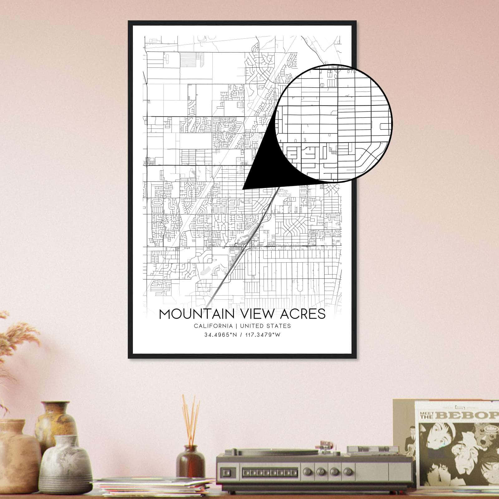 Deerfield Kansas Map Poster, Modern Home Decor Wall Art Print (Copy)