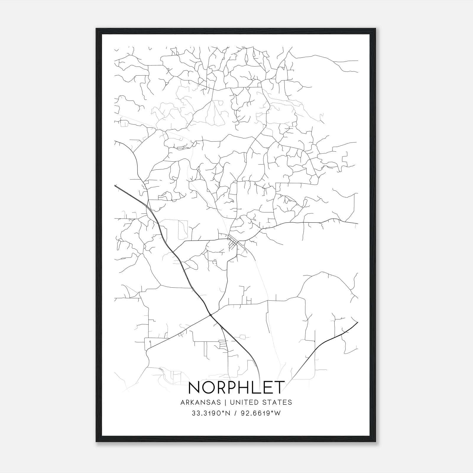 Norphlet Arkansas Map Poster, Modern Home Decor Wall Art Print Norphlet Arkansas Map Poster, Modern Home Decor Wall Art Print