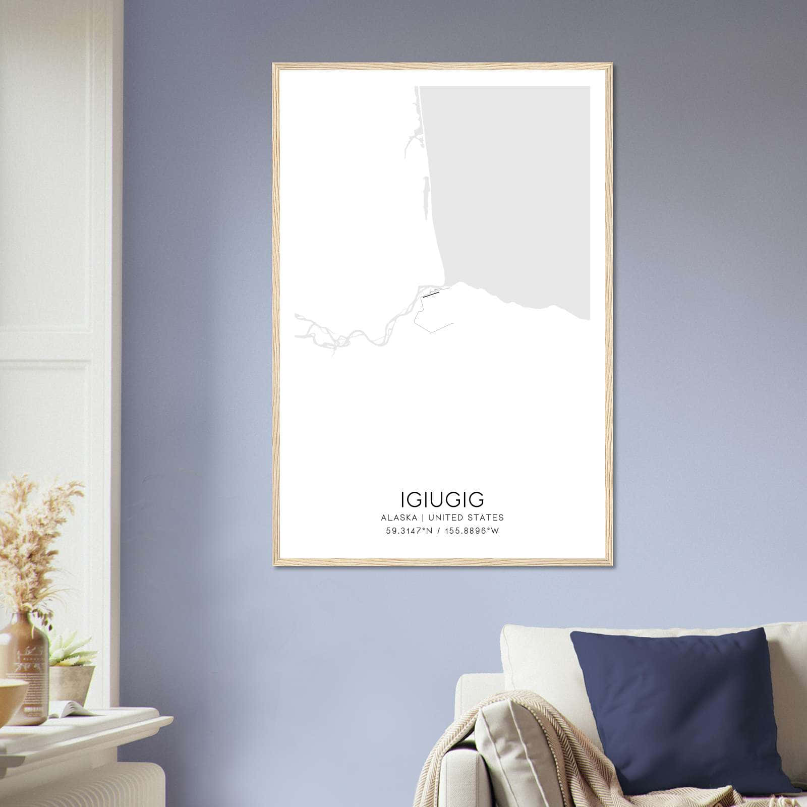 Deerfield Kansas Map Poster, Modern Home Decor Wall Art Print (Copy)