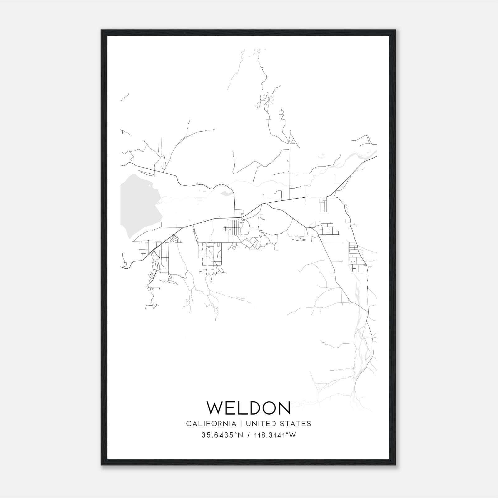Weldon California Map Poster, Modern Home Decor Wall Art Print Weldon California Map Poster, Modern Home Decor Wall Art Print