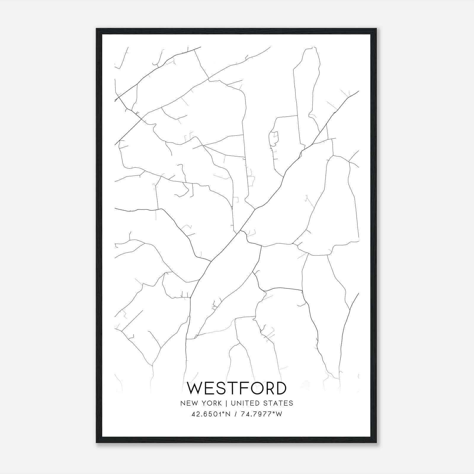 Westford New York Map Poster, Modern Home Decor Wall Art Print Westford New York Map Poster, Modern Home Decor Wall Art Print