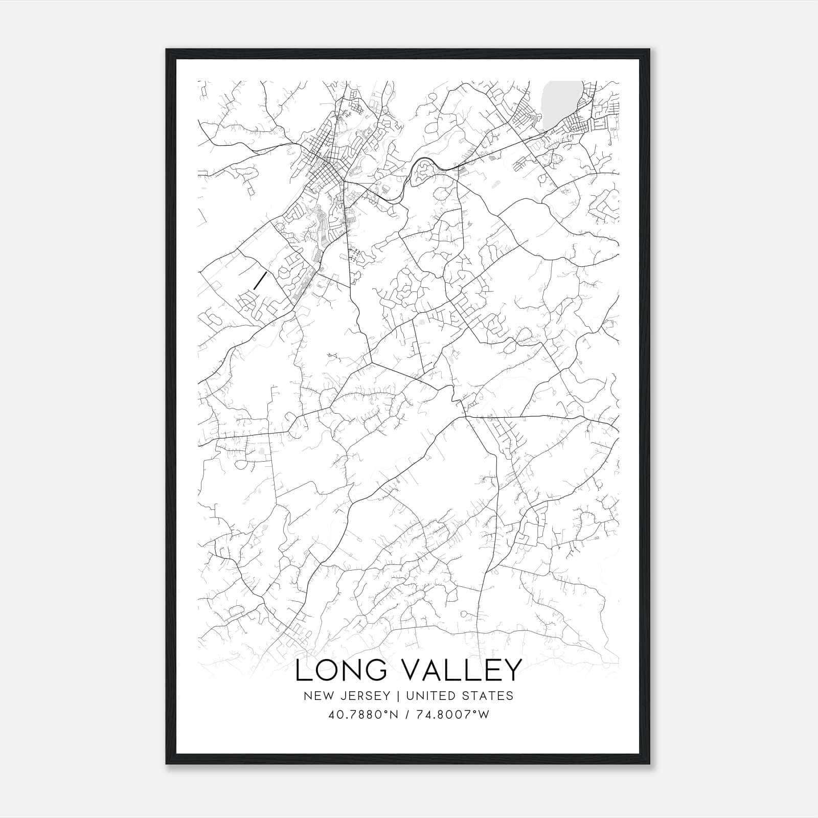 Long Valley New Jersey Map Poster, Modern Home Decor Wall Art Print Long Valley New Jersey Map Poster, Modern Home Decor Wall Art Print