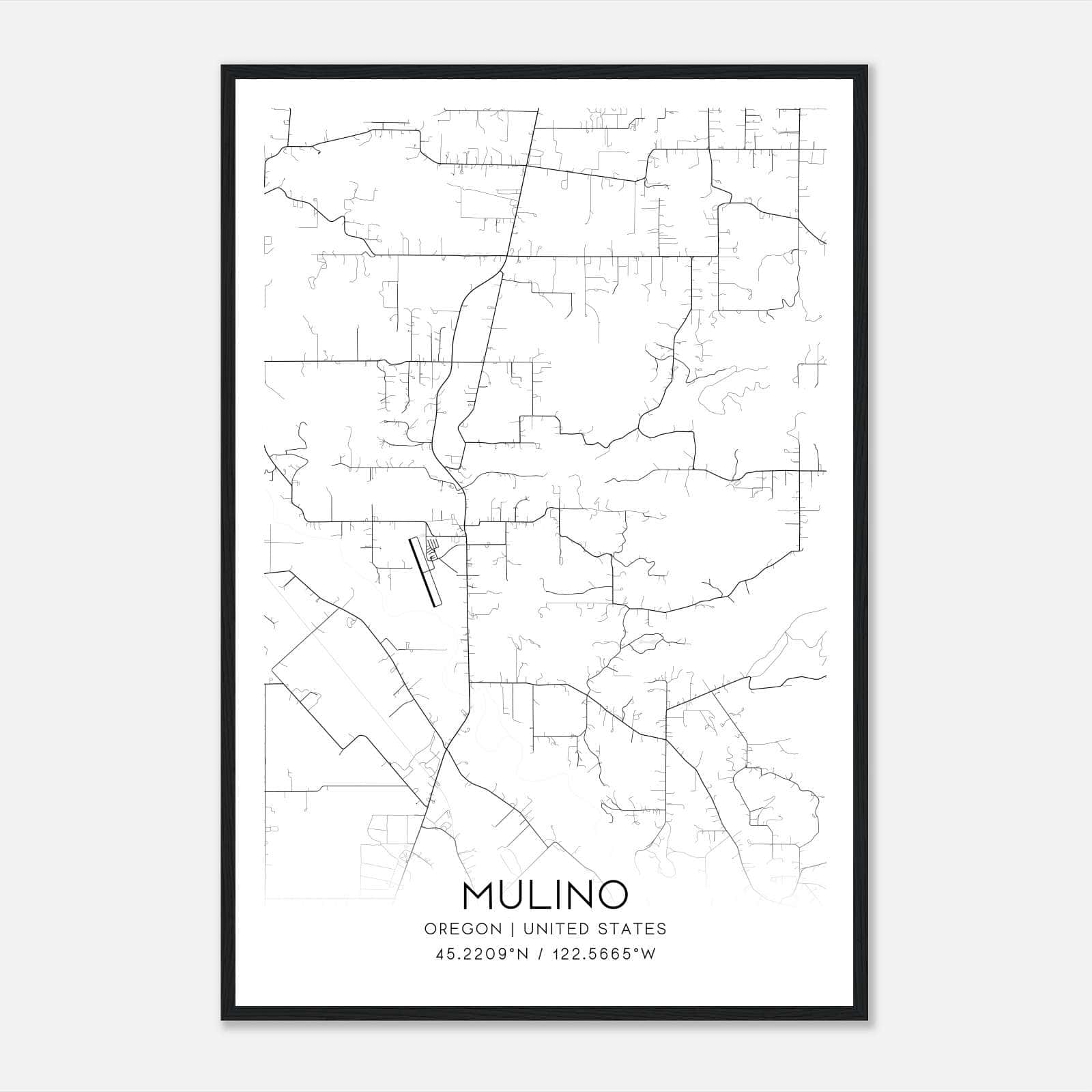 Mulino Oregon Map Poster, Modern Home Decor Wall Art Print Mulino Oregon Map Poster, Modern Home Decor Wall Art Print
