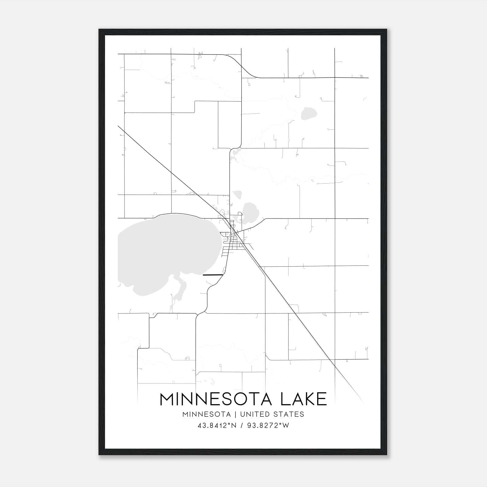 Minnesota Lake Minnesota Map Poster, Modern Home Decor Wall Art Print Minnesota Lake Minnesota Map Poster, Modern Home Decor Wall Art Print