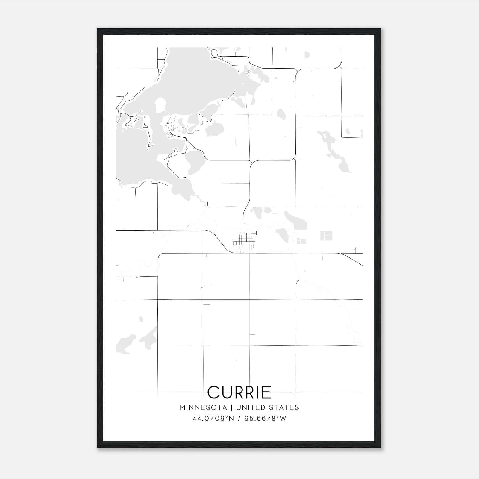 Currie Minnesota Map Poster, Modern Home Decor Wall Art Print Currie Minnesota Map Poster, Modern Home Decor Wall Art Print