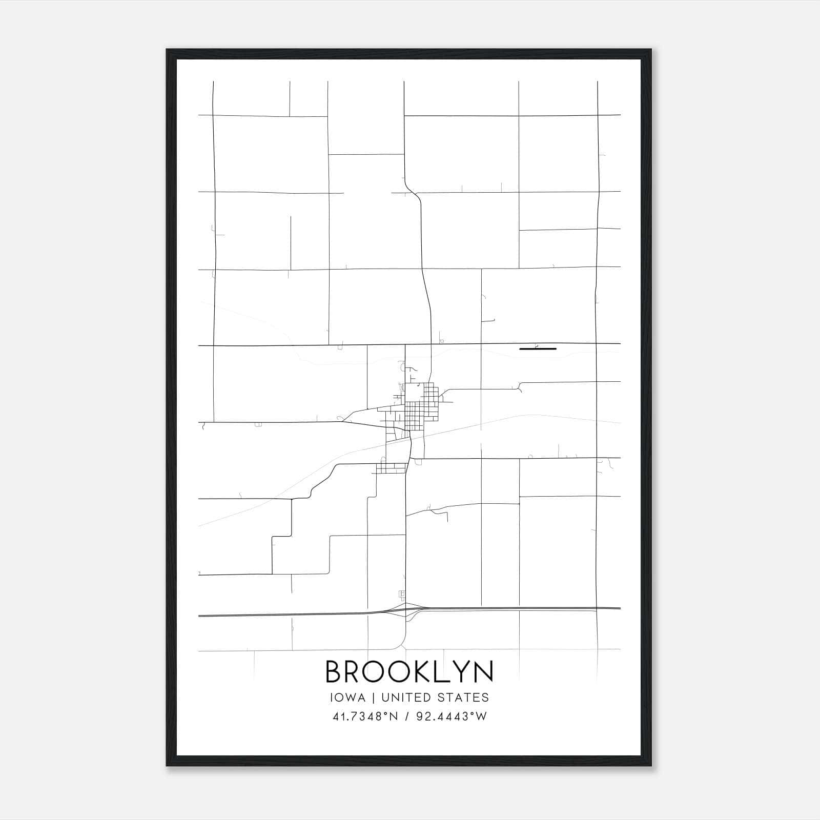 Brooklyn Iowa Map Poster, Modern Home Decor Wall Art Print Brooklyn Iowa Map Poster, Modern Home Decor Wall Art Print