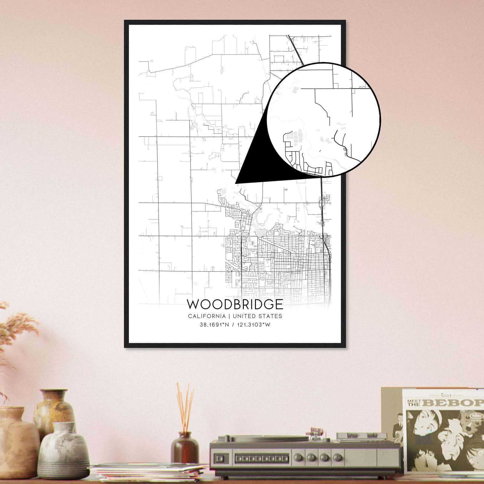 Deerfield Kansas Map Poster, Modern Home Decor Wall Art Print (Copy)