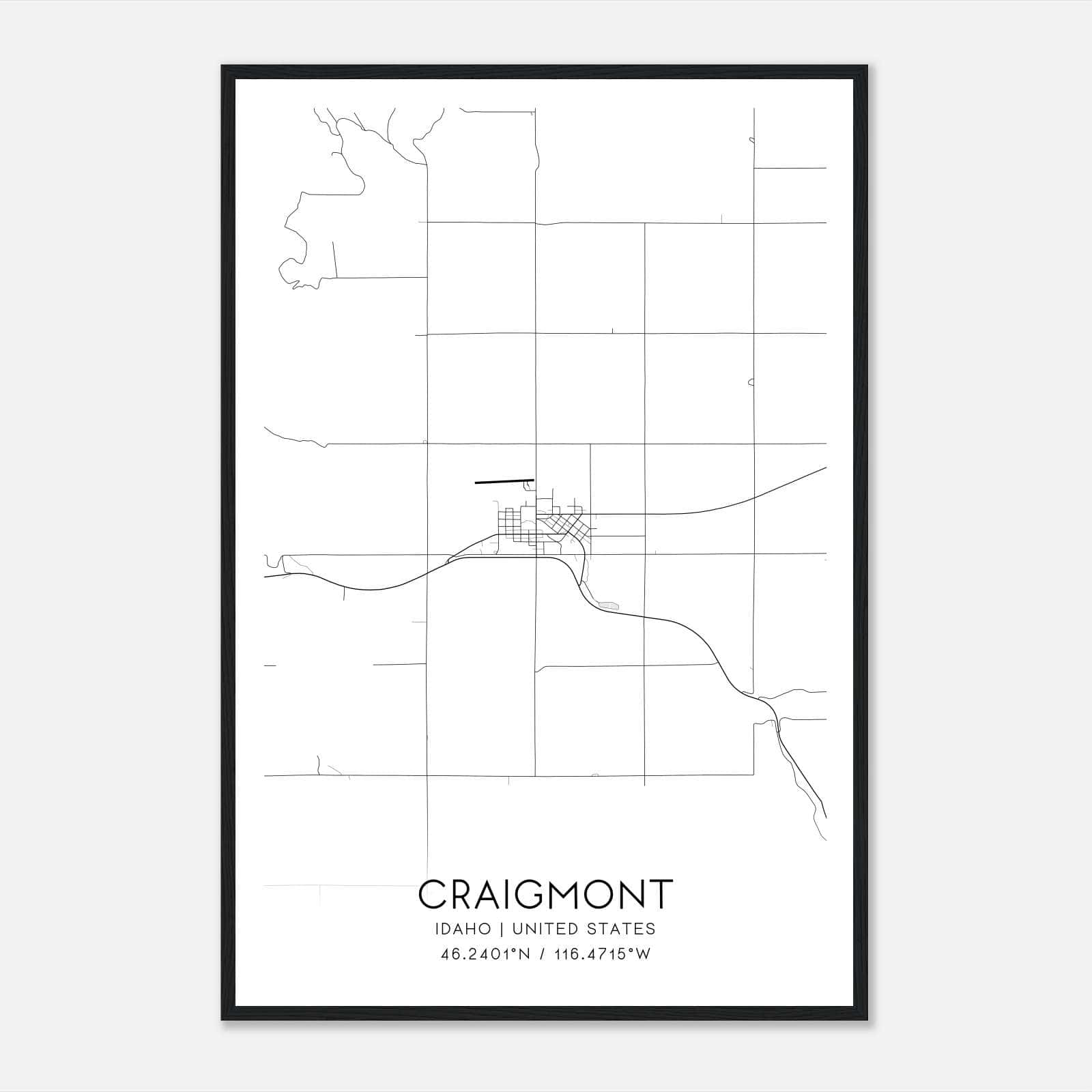 Craigmont Idaho Map Poster, Modern Home Decor Wall Art Print Craigmont Idaho Map Poster, Modern Home Decor Wall Art Print