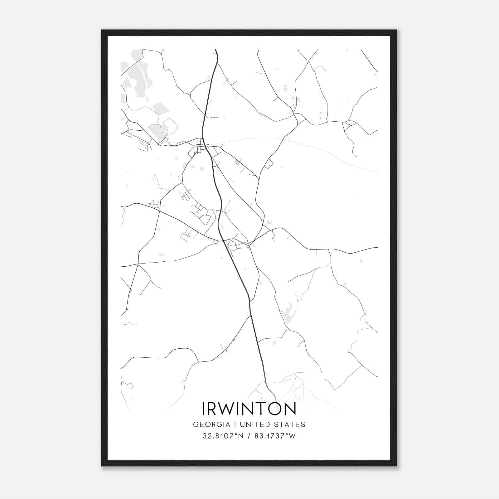 Irwinton Georgia Map Poster, Modern Home Decor Wall Art Print Irwinton Georgia Map Poster, Modern Home Decor Wall Art Print