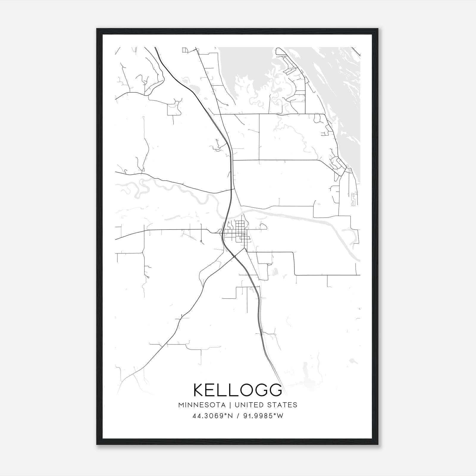 Kellogg Minnesota Map Poster, Modern Home Decor Wall Art Print Kellogg Minnesota Map Poster, Modern Home Decor Wall Art Print