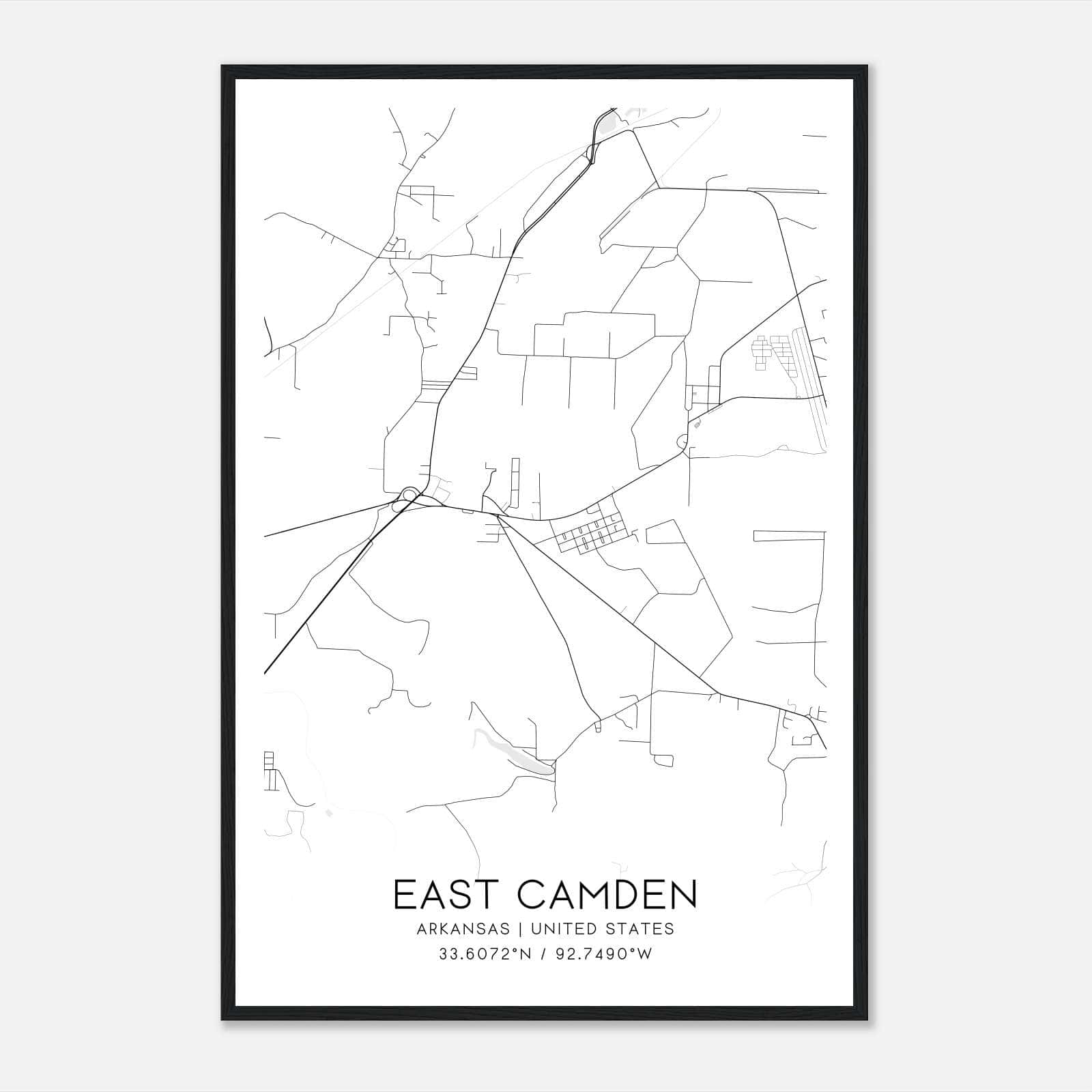 East Camden Arkansas Map Poster, Modern Home Decor Wall Art Print East Camden Arkansas Map Poster, Modern Home Decor Wall Art Print