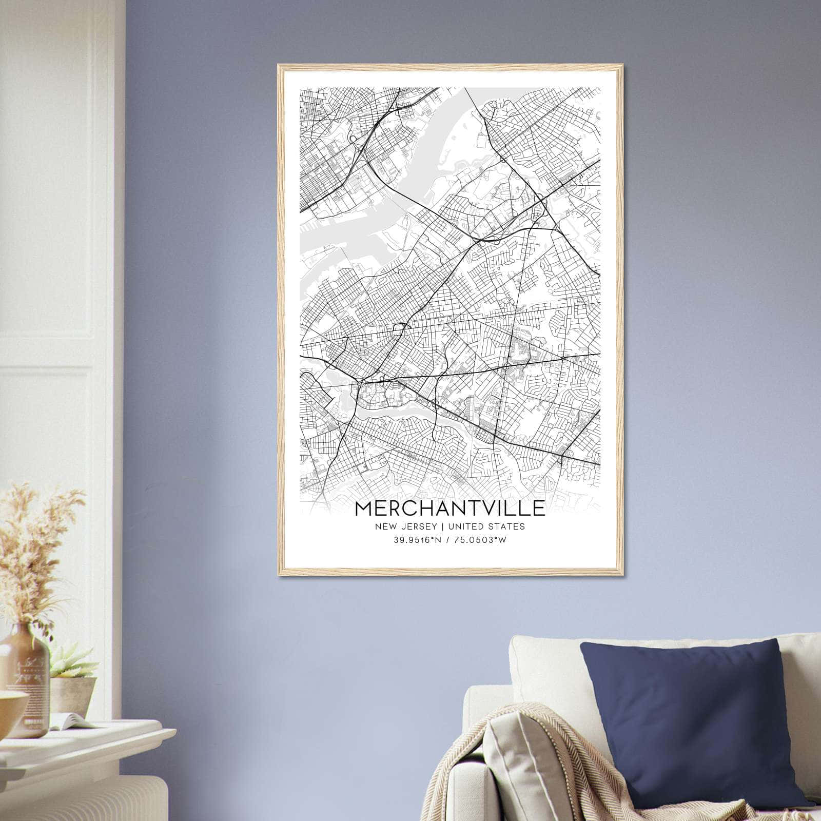 Deerfield Kansas Map Poster, Modern Home Decor Wall Art Print (Copy)