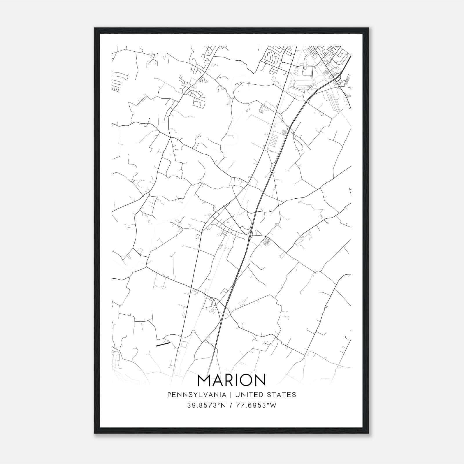 Marion Pennsylvania Map Poster, Modern Home Decor Wall Art Print Marion Pennsylvania Map Poster, Modern Home Decor Wall Art Print