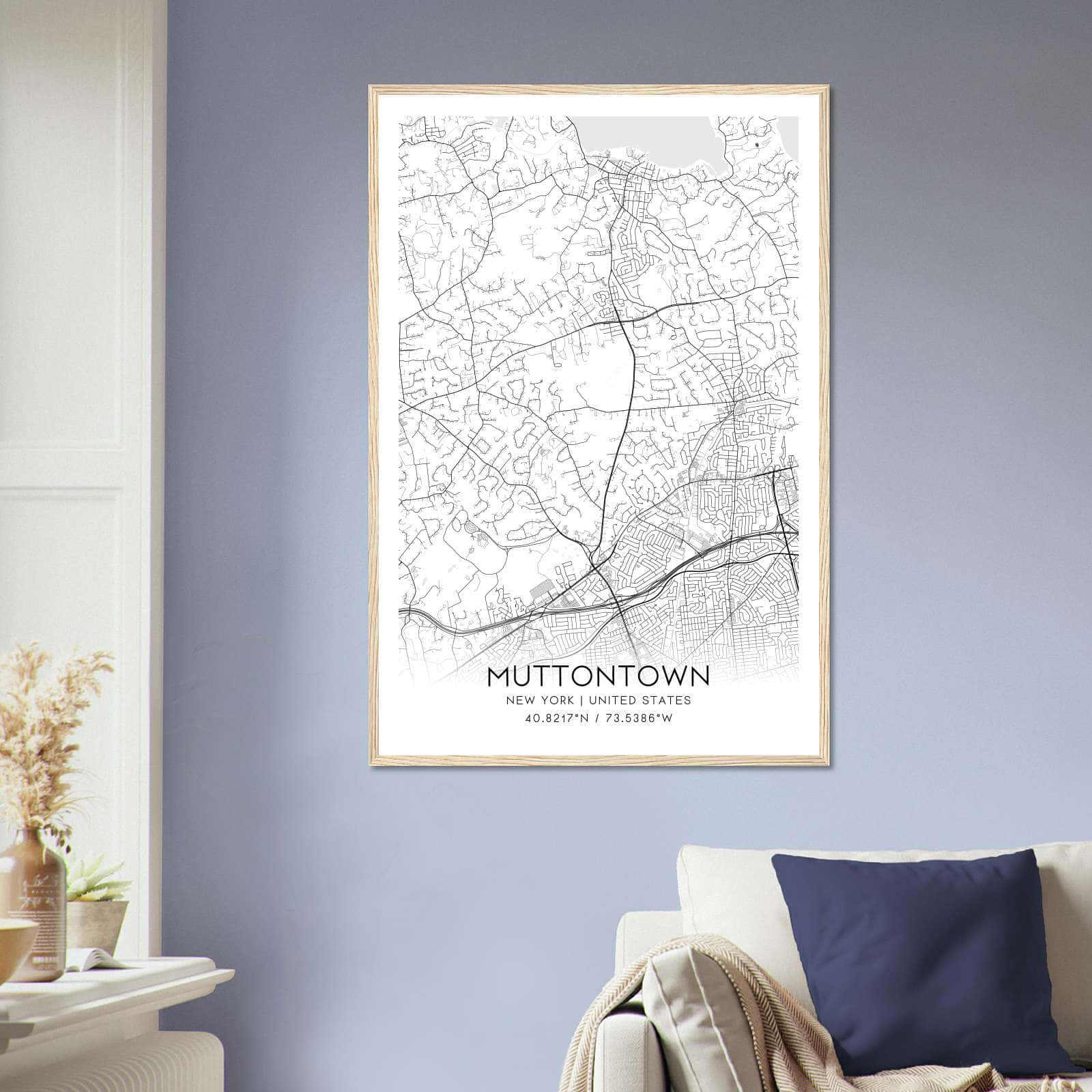 Deerfield Kansas Map Poster, Modern Home Decor Wall Art Print (Copy)