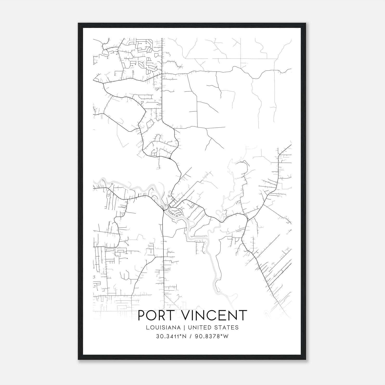 Port Vincent Louisiana Map Poster, Modern Home Decor Wall Art Print Port Vincent Louisiana Map Poster, Modern Home Decor Wall Art Print