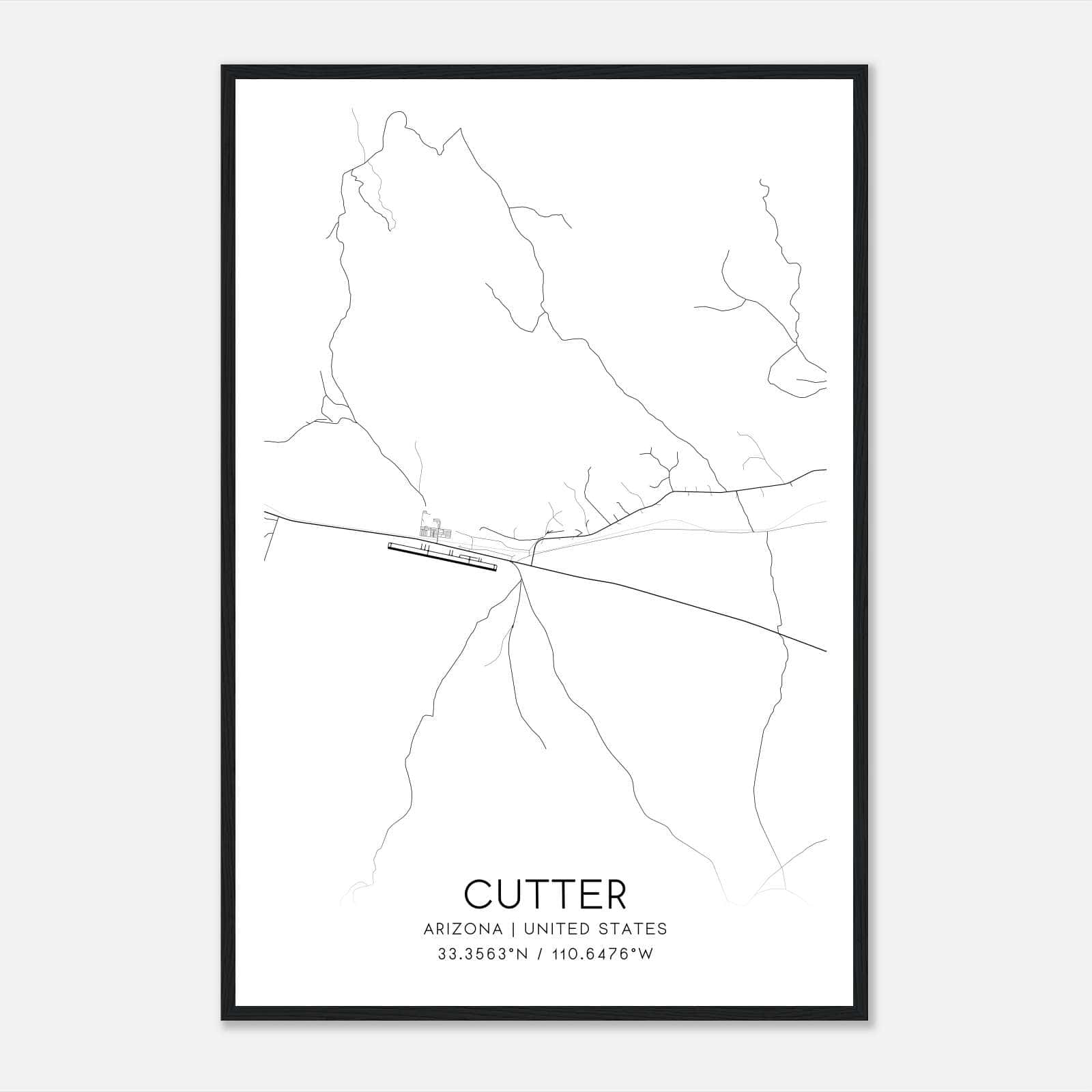 Cutter Arizona Map Poster, Modern Home Decor Wall Art Print Cutter Arizona Map Poster, Modern Home Decor Wall Art Print
