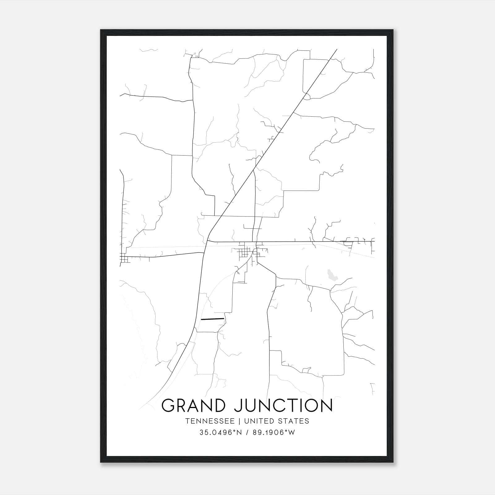 Grand Junction Tennessee Map Poster, Modern Home Decor Wall Art Print Grand Junction Tennessee Map Poster, Modern Home Decor Wall Art Print