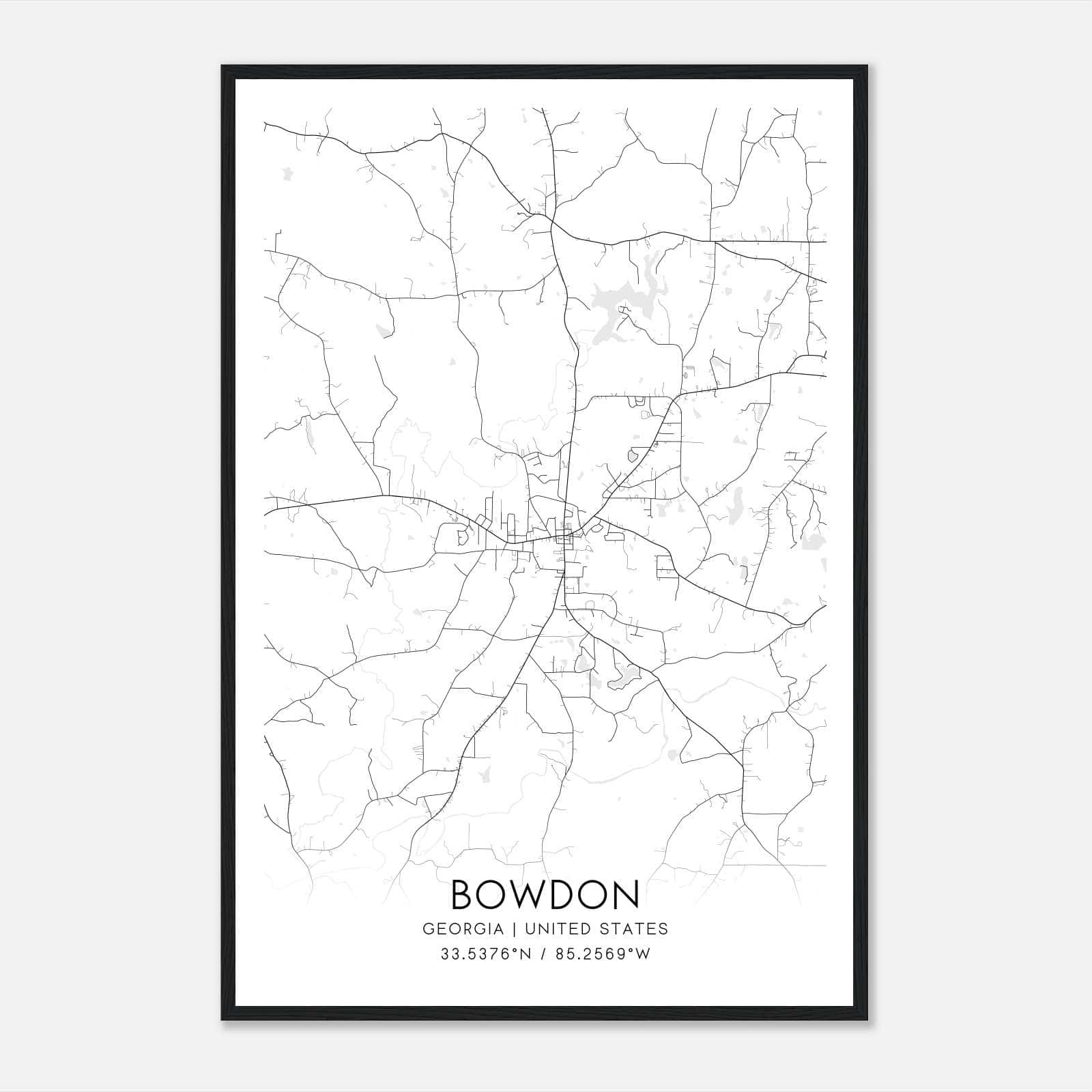 Bowdon Georgia Map Poster, Modern Home Decor Wall Art Print Bowdon Georgia Map Poster, Modern Home Decor Wall Art Print