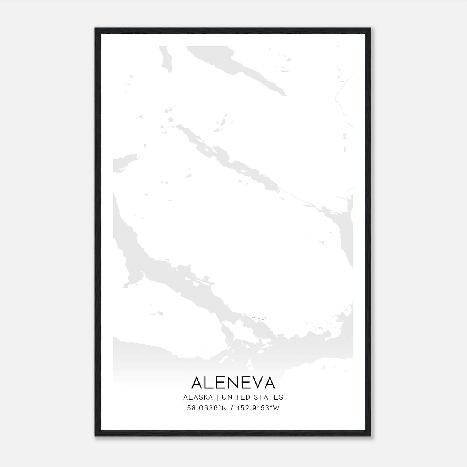 Aleneva Alaska Map Poster, Modern Home Decor Wall Art Print Aleneva Alaska Map Poster, Modern Home Decor Wall Art Print